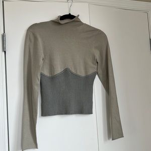 Zara corset style long sleeve top